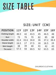 Youth Girl Cartoon Print Short Sleeve Top And Denim Skirt Set - White - View 8