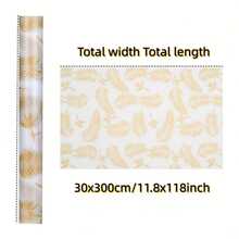 1Roll Premium Refrigerator Pad | Washable, Creative Golden Leaf Design, EVA Material, Waterproof And Oil Proof, Easy To Clean, Non-Slip, Suitable For Shelves, Freezer, Cabinets - Multicolor - View 10