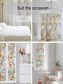 1卷静电吸附装饰窗膜，含安装工具，无胶隐私膜，彩色玻璃窗膜，适用于浴室淋浴门，隔热防紫外线，房间装饰，墙贴，墙纸贴纸