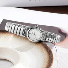 1pc Women's Niche High-End Oval Quartz Watch, Lightweight Luxury High-Quality Small Compact Waterproof Ladies Watch, Suitable For Daily Decoration - Grey - View 8