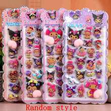 1pc Cute Anime Cartoon Themed Black Skin Sticker, Adorable High-End Dopamine Purple Soft Squeeze Music Stress Relief Sticker - Multicolor - View 5