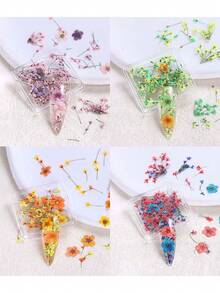 1盒彩色美甲花朵，鲜艳的满天星花瓣，盒装美甲装饰，DIY春季美甲装饰 - 彩色 - 查看 7