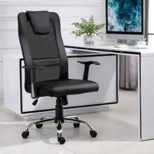Vinsetto Ergonomic Office Chair, Height Adjustable With Tilt Function And Armrests, Supporting Up To 120 Kg, Black Color For Optimal Working Comfort. - 黑色 - 查看 2