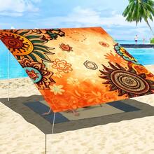 1 pieza Tela de sombrilla digital 2D con estampado, disponible en 5 estilos diferentes, con características como diseño de estampado impreso, a prueba de viento, desmontable, ligero, sombra parcial, a prueba de polvo - Multicolor - Ver 8