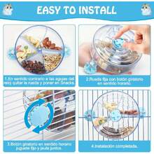 Juguete De Enriquecimiento Para HáMsters Y Ratones, Juguete Para La BúSqueda De Alimento Para HáMsters Con Rueda Giratoria Transparente, Juguetes Para Ratas En Jaulas, Comedero Para Roedores (Azul),37544001 - Multicolor - Ver 6