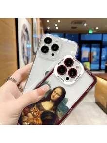 Étui de téléphone transparent personnalisé avec l'œuvre d'art "La Joconde" de David. Compatible avec les modèles 16E, 16, 15, 14, 12, 13, 11 Pro, 8, 7, SE, Plus, X, XR, XS Max. Également compatible avec les modèles Galaxy S17 Pro, S17 Pro Max, S17. - NCCLR05 - Voir 5