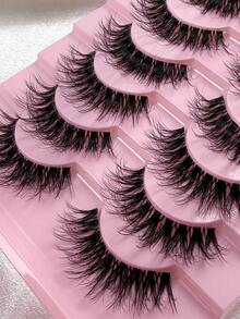 HINARIN 10 pares de pestañas postizas desordenadas con banda transparente, pestañas falsas esponjosas y ligeras con efecto 3D, pestañas de mink falsas reutilizables para maquillaje - Pestañas Cruzadas - Ver 7