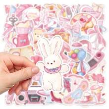 50张粉色故事贴纸，适用于笔记本、笔记本电脑、计划本、手机壳、DIY装饰 - 彩色 - 查看 4