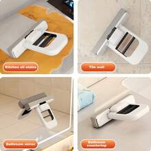 Multifunctional Mini Mop - Adjustable, Suitable For Both Dry And Wet Cleaning, Applicable To Kitchen, Living Room, Bathroom And Car Windows. - White and Black - View 9