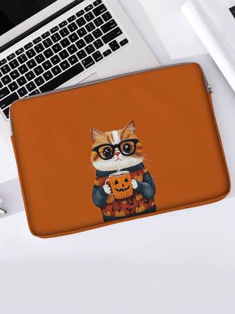 Katttryckt laptopväska, kontors-/skolmaterial, skolstartskampanj