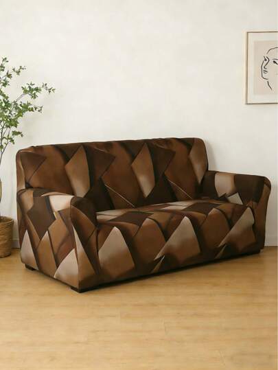 Geometric Pattern Multifunctional Modern Milk Silk Sofa Cover, Easy To Clean And Elastic, Suitable For Every Sofa, Bedroom, Office, Living Room, Home Decoration