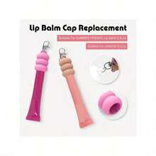 1 Piece Keychain, Lip Balm Holder, Hat, Replacement Cap With Plug, Lip Gloss Keychain, Convenient Keyring Accessories, Suitable For Women And Mothers To Prevent Loss - Pink - View 6