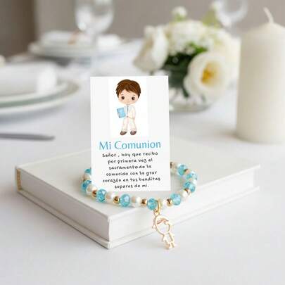 TendenciaPaq 10 Pulseras De Primera Comunión Niño CelesteCalidad premium