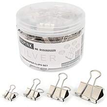 Clips de Papel para Carpetas, Juego de Tamaños Variados (, Pequeño, Mediano,) para Suministros de Oficina y Hogar (Plata) - 1 - Ver 1