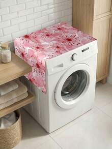 1 Floral Pattern Washing Machine And Refrigerator Dust Cover, Decorative Dust Cover, Flat Printing, Linen Material, Not Waterproof,Women's Day,Travel Essentials,Wedding Favours,Y2k,Bedroom,Car Accessories Women,Kitchen Decor,Wedding,Y2k,Party - Multicolor - View 14
