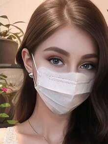 10pcs/20pcs Large Butterfly Shaped Face Mask, Women's Attractive Wavy Cloud V-Shaped Face Flattering Small Mask - Multicolor - View 3