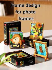 1件装全新绘画积木，精美礼盒套装，DIY绘画积木，星空、女孩、海浪、山脉图案，情人节礼物，生日礼物，绘画爱好者桌面装饰，客厅装饰，办公桌摆件 - 彩色 - 查看 5