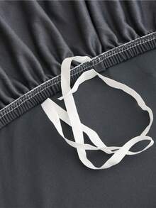 1pc Armless Sofa Bed Cover, Elastic Polyester Fiber Sofa Slipcover, Knitted Milk Silk, Suitable For All Seasons - Dark Grey - View 8