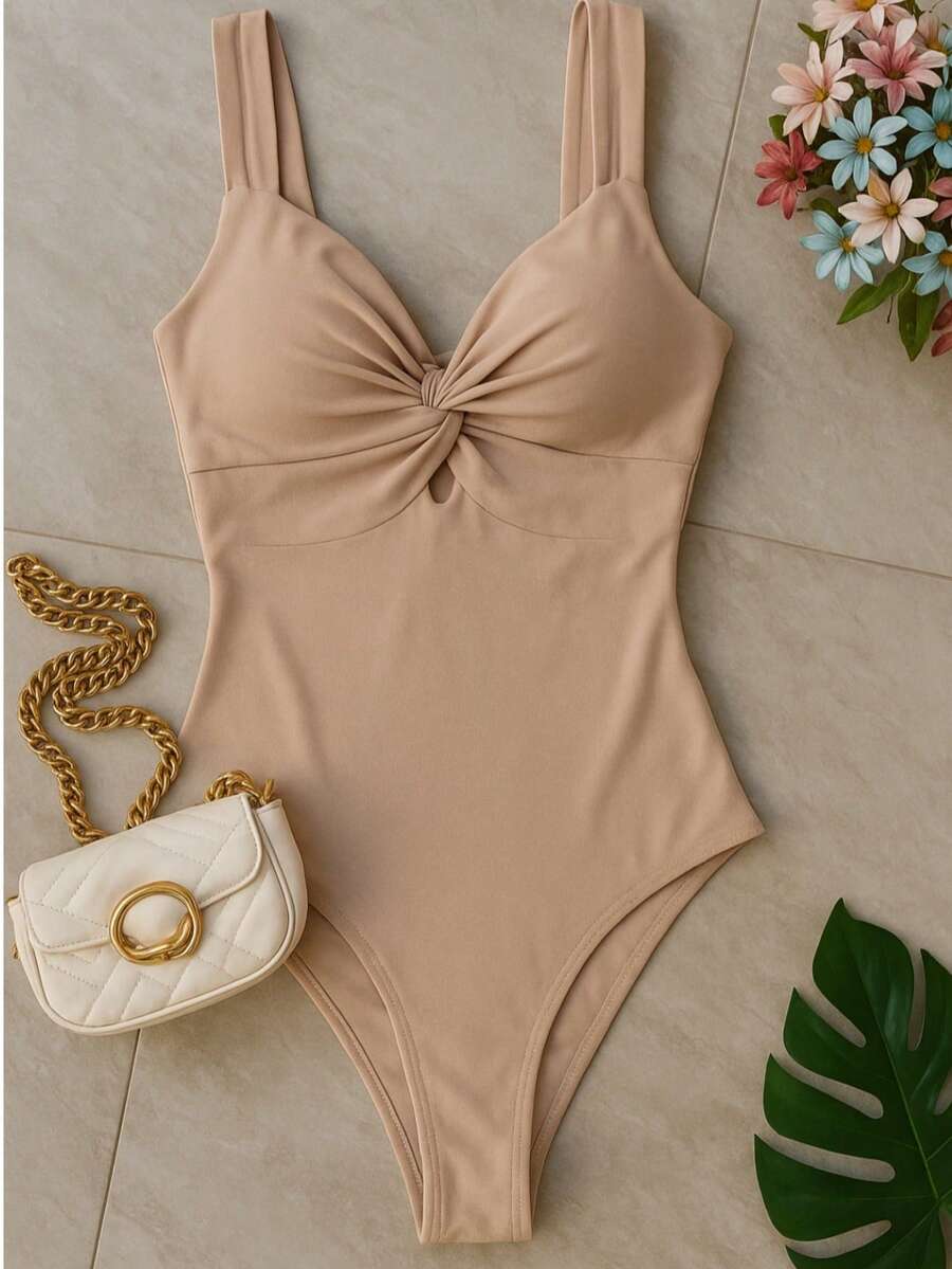 Casual Elegant Twisted Wrinkled Cutout / Cutout Holiday Beach - 查看 1
