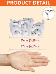 定制亚克力拼图，狗狗图案，可定制姓名，家庭拼图，家庭游戏，家居装饰，桌面摆件，生日礼物和周年纪念礼物（送给家庭成员） - 彩色 - 查看 4