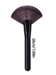 1pc Large Fan-Shaped Makeup Brush, Powder Brush, Excess Powder Brush, New Nail Art Brush, Dust Brush, Multi-Functional Makeup Tool - Black - View 7