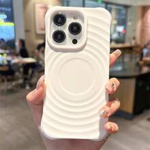 波浪纹理 MagSafe 磁吸保护壳，兼容 17 Pro Max，硅胶材质，兼容 Apple 16/15 Pro/17 Pro/17