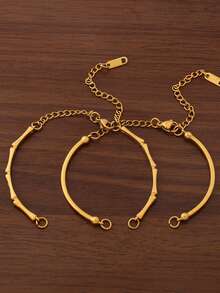 1pc 18K Gold Plated Stainless Steel Bangle Findings Blanks DIY Open Cuff Wrist Bangles Bracelets Base Settings For Jewelry Making Supplies - DIY Bracelet - View 1