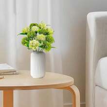 10/30/50 株（2 种颜色，每种颜色各半株）人造蒲公英塑料植物，丝绸新娘捧花，秋季装饰，情人节礼物，花瓶填充物，新年装饰，户外花园婚礼捧花，客厅 DIY，糖果盒花环，仿真植物家居装饰 - 綠色+淺綠色 - 查看 5