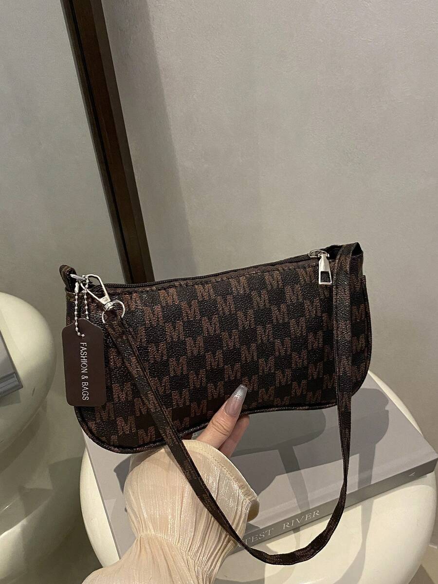 New Fashionable Versatile Chain Shoulder Bag, Underarm Handbag For Women - Coffee - View 1