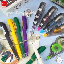 WQN 6pcs High-Quality Office Neutral Pens 0.7mm Refill, Random Colors, Color Correction Tape Set Of 6, Strong Adhesive Gel For Learning And Office Supplies, Back-To-School Season - Multicolor - View 3