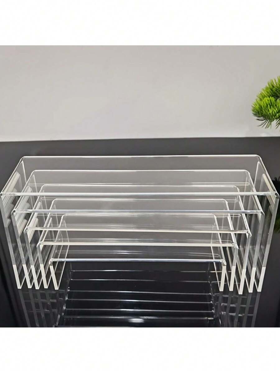 5件套U型亚克力展示架，透明亚克力收纳架，适用于直播、小型摆件、珠宝首饰 - 多种尺寸