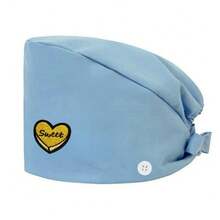 1 pezzo Cappellino da lavoro per donne in materiale di poliestere con stampa digitale a motivo a cuore del marchio, regolabile con elastico, adatto per medici, infermieri, saloni di bellezza, cliniche veterinarie, addetti alle pulizie e personale di servizio - Multicolore - Visualizzare 17