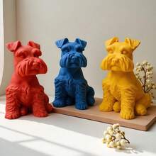 Grand moule en silicone 3D pour bougie en forme de bouledogue, moule à fondre la cire, le savon, le plâtre, la bougie, l'artisanat DIY, décoration d'intérieur - Blanc - Voir 4