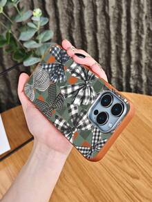 Handyhülle mit kariertem Schleifenmuster, ästhetischer Retro-Stil, kompatibel mit iPhone 17Promax 17Air 17pro 17 16 15 14 13 12 Plus Pro S25Ultra S25plus S25 S24 S23 plus FE Hülle - Schwarz - Übersicht 9