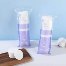 100pcs Round Facial Makeup Remover Pads, Double-Sided Disposable Cleansing Pads, Suitable For Face Washing And Skincare, 3-Ply Thickened Double-Sided Makeup Remover Pads, Soft And Skin-Friendly, Can Also Remove Nail Polish, Disposable Round Facial Cleansing Makeup Remover Pads, Travel Friendly - White - View 10