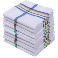 1/3/6 Paquete de Toallas de Cocina Grandes Suaves y Absorbentes - Paños de Cocina de Poliéster a Rayas Modernas para Secar Platos y Limpiar Superficies, Rayas Multicolor, Lavables a Máquina, Accesorios de Cocina Vibrantes. Paños de Cocina, Trapos Absorbentes Suaves con Patrón a Cuadros Multicolor, para Secar Platos, Limpiar Superficies y Uso Doméstico. Accesorios de Cocina Vibrantes, Paños Absorbentes para Platos. - Multicolor - Ver 8