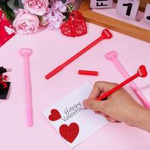 [Valentine's Day Theme Stationery] [Random] 1/5/10/20 Pcs/Set Valentine's Day Theme 0.5mm Ballpoint Pen Set, Suitable For Students And School Use, Valentine's Day Stationery Set, Valentine's Day Gift Set, Valentine's Day Classroom Exchange Gift, Gift Bag Filler Toys - Multicolor - View 4