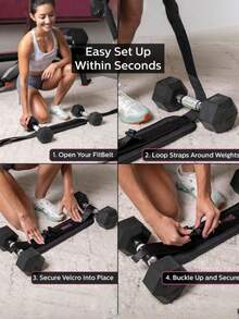 1pc Fitness Weighted Belt, Universal Black Nylon Fitness Weighted Belt With Ergonomic Padding, Suitable For Pull-Ups And Muscle Strength Training, Battery-Free - Multicolor - View 5