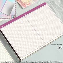 Bloc de notas horizontal Miradar B5 de estilo coreano con doble columna, cuaderno de diario de alta calidad para estudiantes. Bloc de notas con líneas horizontales atractivas y perforado para arrancar, ideal para cartas, notas, borradores, cartas de amor. 20 hojas por libro, adecuado para letras, notas, borradores, cartas, cartas de amor. - Unitalla - Ver 13