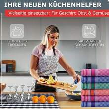 2/4/8pcs Kitchen Dish Towel, Made Of High-Quality, SuperAbsorbent, Soft Cotton With A Waffle Weave, Featuring AColorful Checkered Pattern. These Large RectangularCloths Are Ideal For Washing And Drying Dishes, Washable Kitchen Towels & Tea Towels Suitable For LivingRoom, Bedroom, Bathroom, Kitchen,Suitable For Home Use - Multicolor - View 2