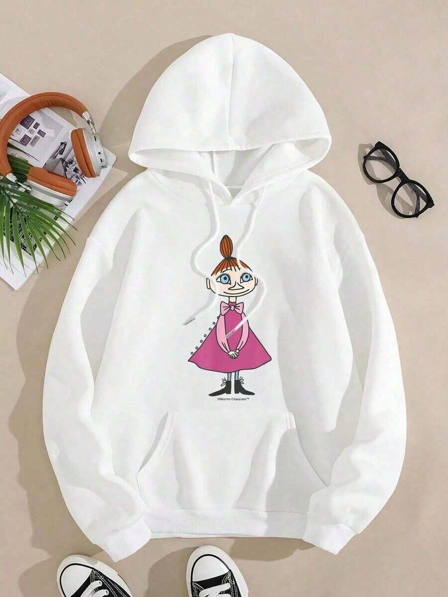 Sudadera con capucha de  Mumlala en pose de pie - Albaricoque - Ver 1
