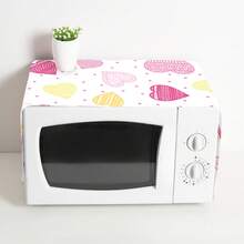 1件心形图案微波炉防尘罩，现代涤纶印花，33*92厘米，家居装饰电器罩，可水洗 - 彩色 - 查看 20