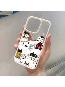 Custodia per telefono invernale e natalizia con motivo neve, compatibile con 17, 16, 15, 14, 13, 12, 11 Pro Max, 16E, 17 Air, X, XR, XS, 7, 8 Plus, cover trasparente - d - Visualizzare 4