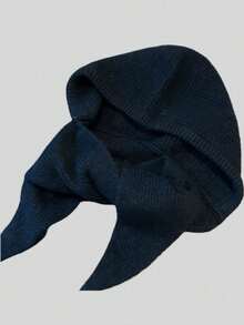 1pc Women's Solid Color Knitted Scarf & Hat Set, New Fashion Balaclava Hat, Casual Versatile Knit Neck Warmer Shawl, Autumn/Winter Cold-Proof Warm Beanie, Suitable For Daily Use - A - View 7