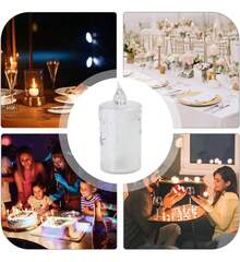 Tendencia24 Vela Led Transparent Lágrima Ámbar Decora Boda Evento 8cm TransparenteCalidad premium - 1 - Ver 4