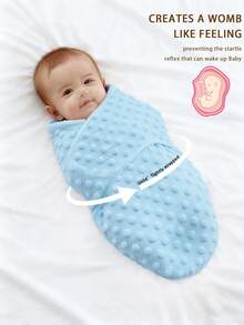 1pc Soft Breathable Home Use Solid Color Dotted Velvet Baby Sleeping Bag Love Valentine - Blue - View 11