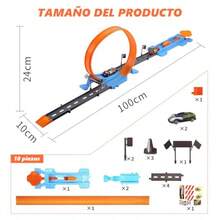 MOWE Pista de Carros para Niños : con Vechiculos y Autopistas Juguetes Didácticos de Aventuras en Coche con 2 Mini Autos Juguetes Montessori de Vehículos para Niño Regalo para Niños de 3+ Años - como en la foto - Ver 6
