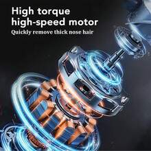 Men's Ear & Nose Hair Trimmer, 360° Rotary Dual Blade Electric Shaver, Professional Ear & Nose Hair Removal, Face Hair Removal, Battery Capacity: 400mAh - Gold - View 11