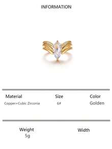 3pcs/Set European & American Fashion Marquise Cut Rhinestone Wing Stackable Rings, Suitable For Proposal, Anniversary, Holiday Gifts - Multicolor - View 7