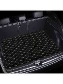 1 Szt. Premium Velvet Car Trunk Mat Vibrant Floral Print Anti-Slip Scratch-Resistant Easy Clean Fit SUV Truck Sedan - Lattice - View 3
